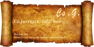 Csjernyik Gábor névjegykártya
